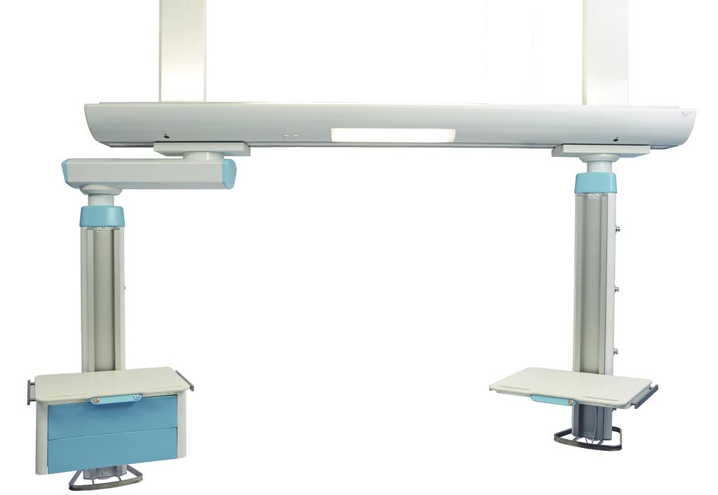 FUNCTIONALITY The U-CARE suspended beam satisfies most of the requirements of healthcare professionals and offer comfort and safety when carrying biomedical