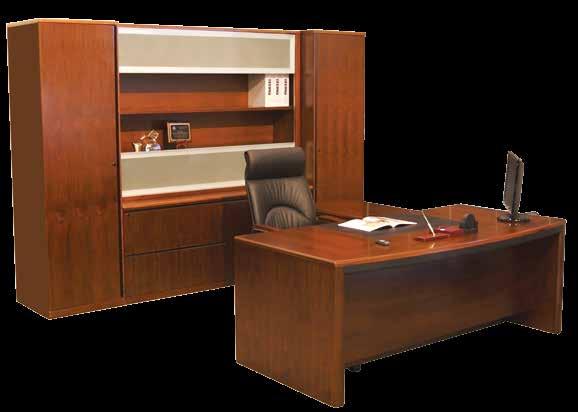 H One Mobile Pedestal B/B/F & One Free Standing Pedestal B/B/F Double Door Storage with Lateral File 780 4-Door Hutch