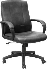 comfortable executive chair upholstered in black and gray PU