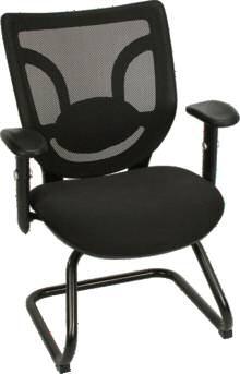 Black Vinyl Only Guest chair with arms