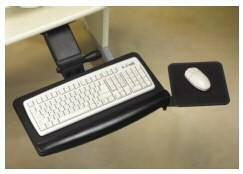 Keyboard Tray with Ball-Bearing slides movable Mouse support.