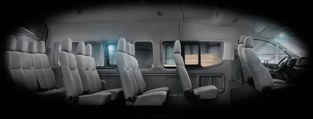 8 9 Appeal from your customers, means income for your business Comfort: With wider space between seats, manual position adjustment, headrests and easy access to rear seats.