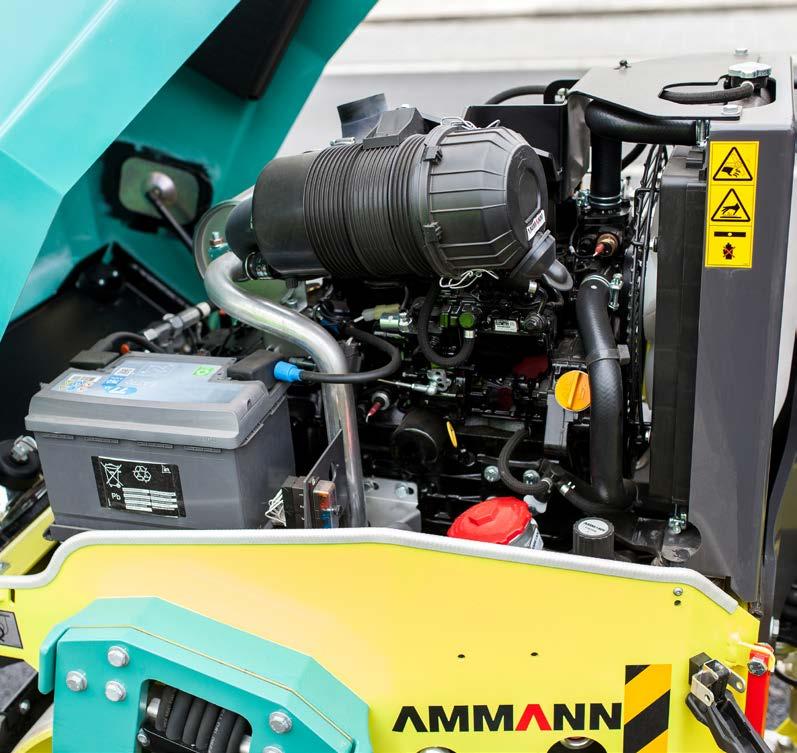 ENGINE AND DRIVE TRAIN POWER AND EFFICIENCY Power is required on every job, and the Ammann Light Tandem Rollers offer plenty.