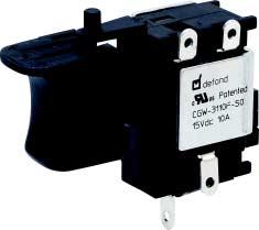 DC SWITCHES CGW DC variable speed trigger switches High current high voltage variable speed switch for cordless tools. Applications up to 36 VDC. CGW combines a compact size with high performance.