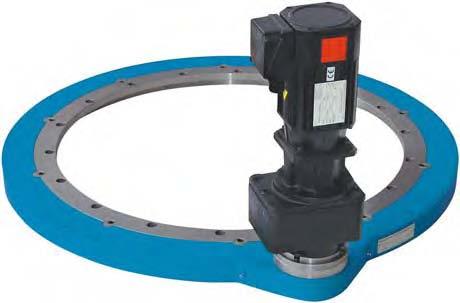 direct drive SP-M, medium series mounting hole patterns identical to IMO Ball Slewing Ring series 120 height increased by base plate