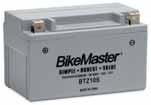 BikeMaster BATTERIES HIGH PERFORMANCE MAINTENANCE FREE BATTERIES Additional plates inside battery provide up to 30% more power (cranking amps) than the Yumicron battery.