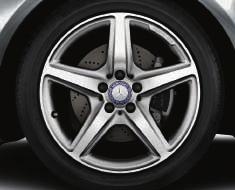 5 J x 19 ET 48 Tyre: 285/30 R19 B6 603 1487 07 AMG 5-spoke wheel Finish: silver, high-sheen Wheel: 8.5 J x 18 ET 34.