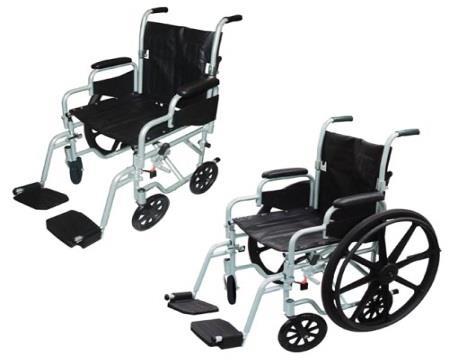 wheelchair, one for use with transport chair * Fold down back * Nylon