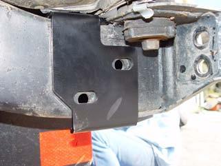 Remove stock bumper 2. Install frame bracket. Insert at a 45 degree angle in order to maneuver around body mount.