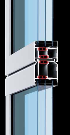 For best thermal insulation: 67 mm thermal profiles with thermal break 42 mm standard profile 42 mm Thermo profile 67 mm Thermo profile Glazed aluminium doors in