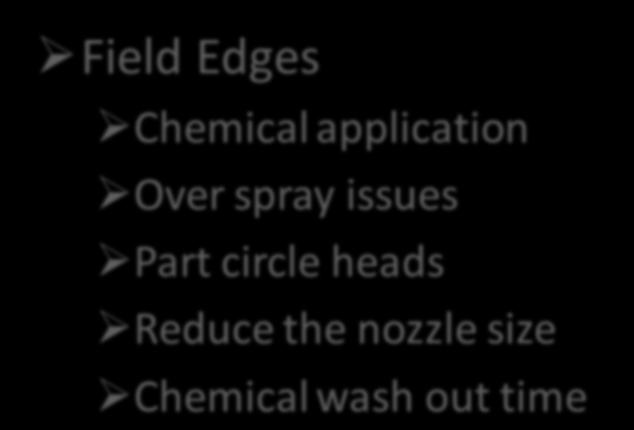 Spacing Considerations Field Edges Chemical application Over spray