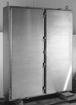 15599 Sec.1 12/9/01 10:39 AM Page 15 NEMA Type 4X Stainless Steel Double Door Enclosures subject to frequent high pressure hosing and generally wet conditions.