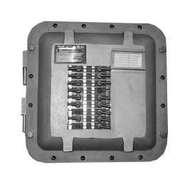 15599 Sec.8 12/9/01 11:17 AM Page 249 Circuit Breaker Lighting & Power Distribution Panel Boards Explosionproof and Dust-Ignitionproof ENCLOSURES: The housings are copper-free cast aluminum alloy.