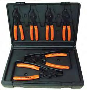 plastic blow molded case for protection and easy use 3495 12 PIECE COMBINATION INTERNAL/EXTERNAL SNAP RING PLIERS SET 3497 6 PIECE