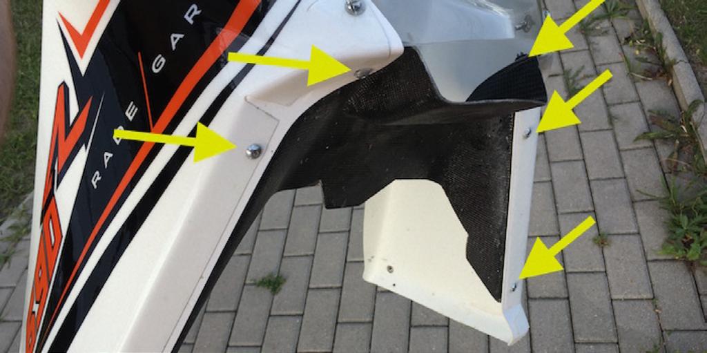 To connect the carbon connection part to the fairing panels use