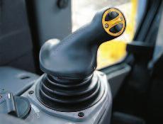 improving operator comfort. Transmission gear shifting is simply carried out with thumb push buttons.