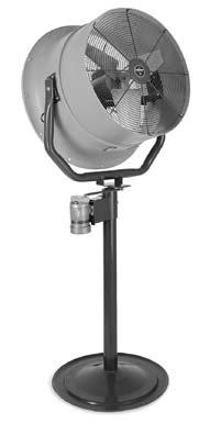 JETAIRE TM HIGH VELOCITY FANS* Beam Mounted Fan plus VMB Mounting Bracket Post Mounted Fan plus HMB Mounting Bracket HVD Dolly Mounted Shown with optional pedestal base and pole Blade Motor Ship List.