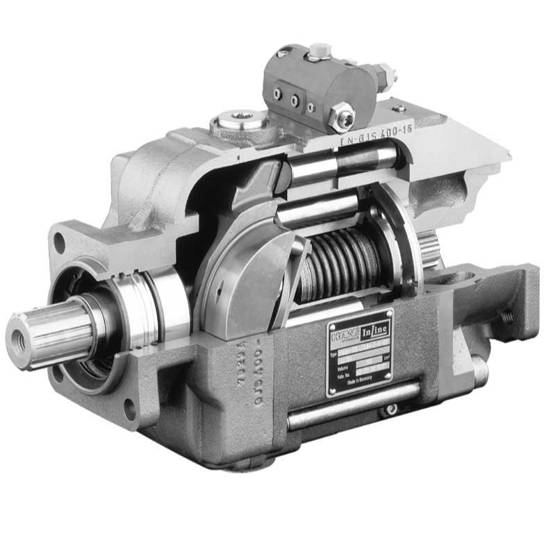 1 Overview: variable displacement axial piston pump types V60N Variable displacement axial piston pumps operate according to the bent axis principle.