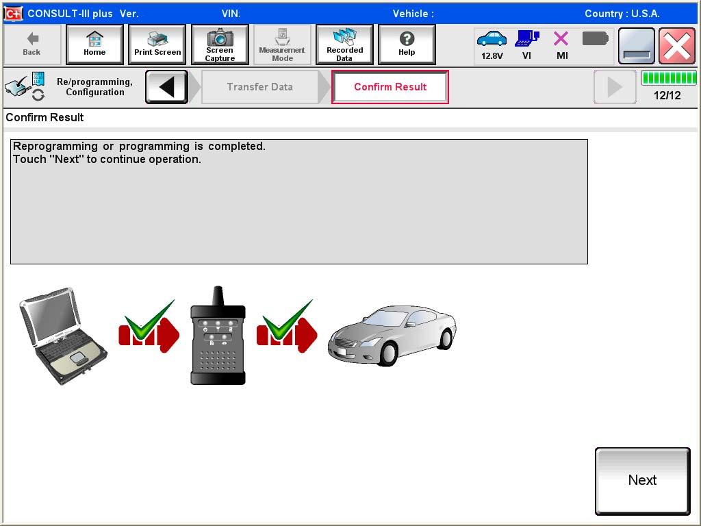 8. When the screen in Figure 4 displays, reprogramming is complete. NOTE: If the screen in Figure 4 does not display (reprogramming does not complete), refer to the information on page 9.