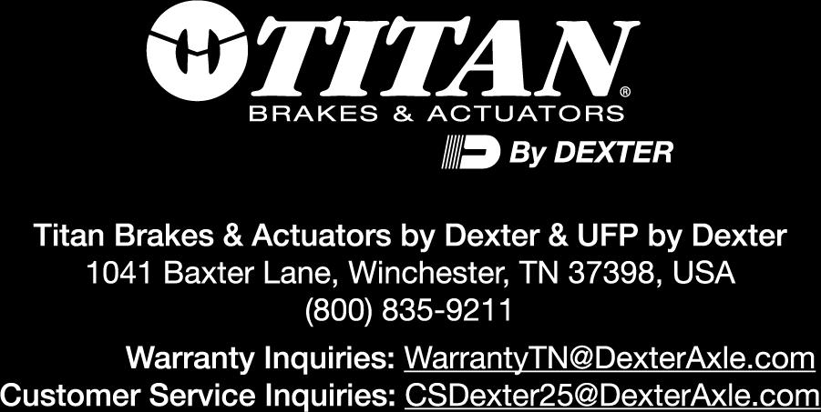 To get the most benefit from your TITAN surge actuator, follow the instructions given in this manual and use common sense in caring for the TITAN MODEL 6 actuator and your entire trailer brake system.