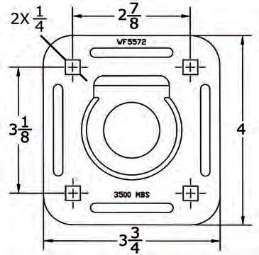 Ring Fabricated recessed ring rotates 360º Designed to be