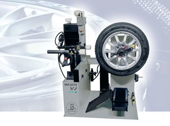 VAS 6315 Dedicated tyre changer for PAX wheels Tyre changer VAS 6315 Dedicated tyre changer for professional mounting and demounting of PAX tyres without necessity to unclamp and clamp the wheel