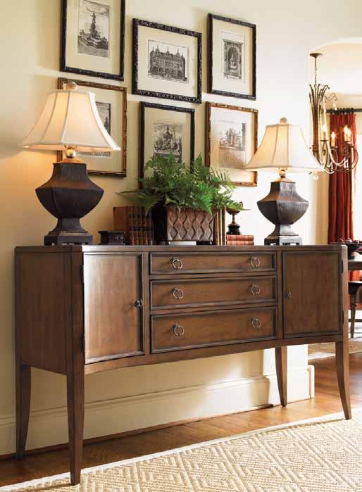 The stately Liberty sideboard features a gentle concave shape to the front.