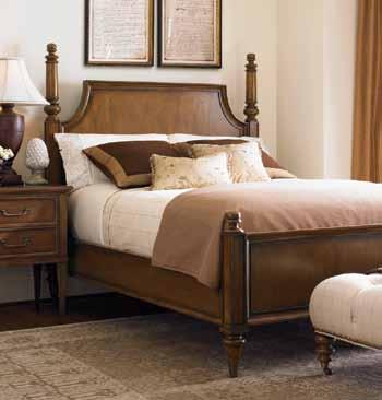 shown above: 460-173C Georgetown Poster Bed, Queen 65.5W x 89.75D x 66.75H in. 460-622 Laurel Bedside Chest 28W x 19.