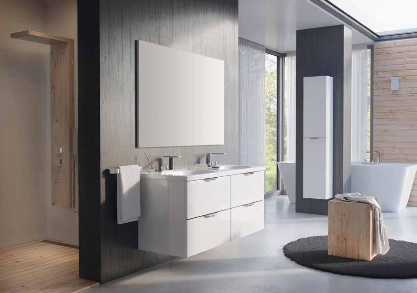 , 48 or 60 AMBIO Wall Mounted Vanity with distinctively rounded