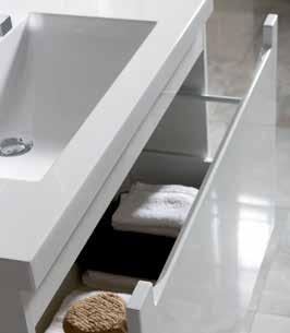 24, 32 or 40 SERENITY Wall Mounted Vanity with colour and exchangeable inserts: white, anthracite and black.