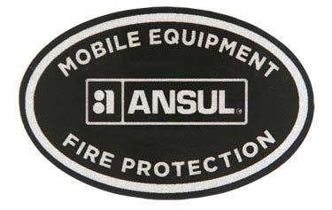 ANSUL Mobile Equipment Reflective Hard Hat Decal Vinyl Reflective Decal Oval Shaped Size 1.5" x 2.