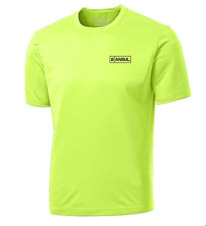 ANSUL "Port and Company" Men's Tee - Color: Neon Yellow Essential Performance / Dry Zone Moisture Wicking Technology / Tag Free Label / 3.8 oz.