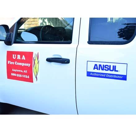 ANSUL Authorized Distributor Magnetic Vehicle Sign Durable Magnetic Advertising for Cars and Trucks with Extra Thick Magnet for Additional Holding Power / 3 5 Year "Outdoor Durable"