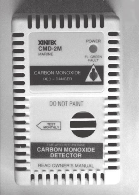 The carbon monoxide detector warns the occupants of dangerous accumulation of carbon monoxide gas.