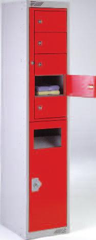Individual Access Garment issue lockers provide each worker with key access to their secure compartment to collect a freshly laundered issue of clothing.