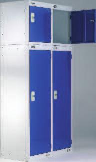 Quarto and Sixto lockers can be fitted on top of lockers
