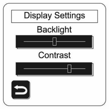 4.4 Adjust Backlight and Screen Contrast To adjust the backlight brightness and/or the screen contrast, follow these steps: Step 1: From the HOME screen, navigate to the Display Settings screen.