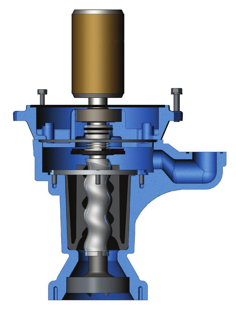 Crane Pumps & Systems Pressure Sewer design utilizes a two-stage centrifugal pump to allow reduced life cycle costs and a higher degree of reliability.