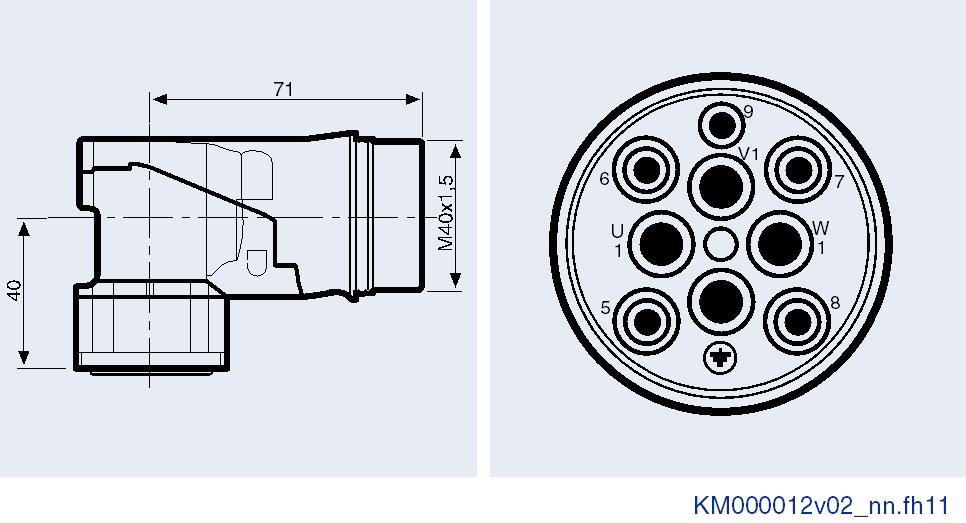 Project Planning Manual Rexroth IndraDyn S Electric Drives Bosch Rexroth AG 133/181 Connection Technique Ordering type Conductor's crosssection [mm²] Terminal area, outer cable diameter [mm]