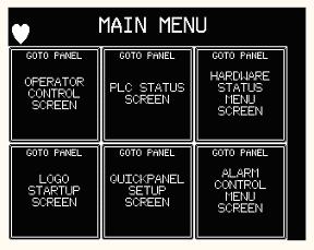 Figure 5-6: Main Menu Screen The Main Menu screen has several screen options for the operator to choose.