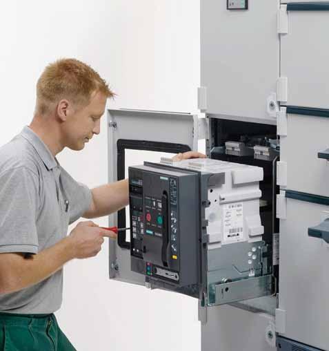 They are arranged on an auxiliary equipment support which can be separated from the power section. Inspection possible without removing the air circuit breaker 3WL.