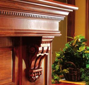 GALLERY DESIGN SOLUTIONS LEFT: A simple mantel with robust ornament.