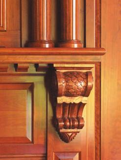 detail. Products specified: Crown, CO709, and MLD5920; Pilasters, MLD5922, CRV5580, and CRV5576.