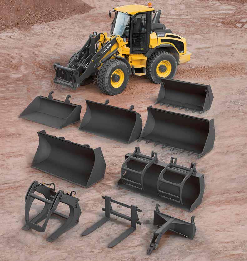 Attachment range Volvo s wide range of durable attachments have been purpose-built to work in perfect harmony with Volvo machines.