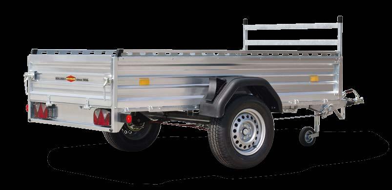 7 [10] [9] [7] [2] Illustration: TL-ST 2513/135 Reliable transport: The steel box trailer, single axle model, braked, with fixed front wall and sidewall gallery (accessory), jockey wheel (accessory)