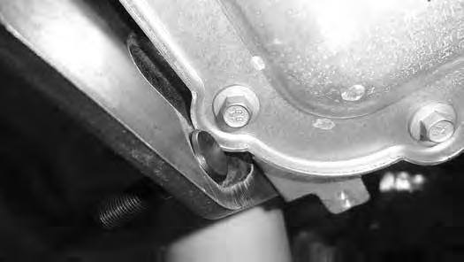 The transmission oil plan will need to be clearanced for installation of the indexing ring at the driver side bolt.