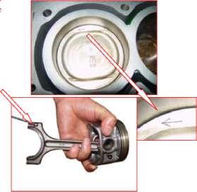 93 4) Spread the engine transmission oil in the engine cylinder, clasp the piston ring