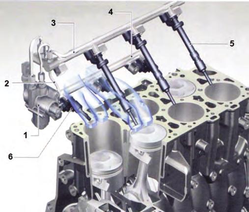 mixed perfectly with the air that is drawn in. This is necessary because the fuel injectors and intake valves on both cylinder banks are arranged at different angles.