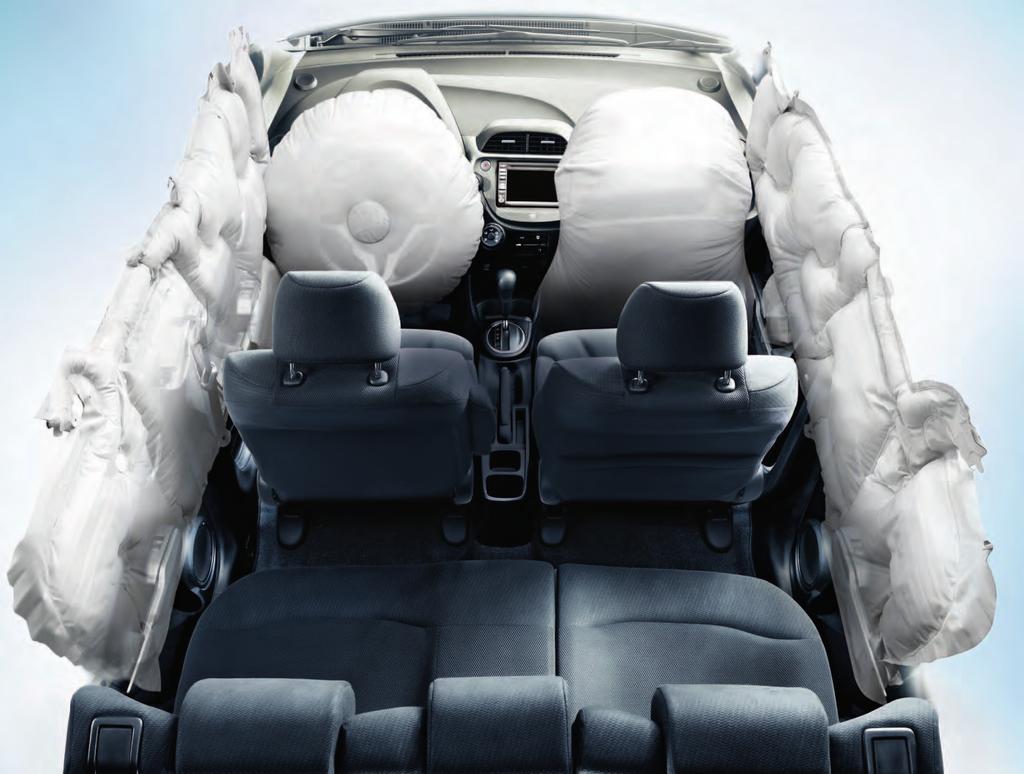 Airbags inflated for display purposes. SIX AIRBAGS Every Fit has standard front, front side, and side curtain airbags* that can help reduce the likelihood of injury in a collision. FIerce DEFENDER!