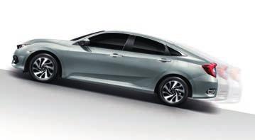 14 SAFETY HILL START ASSIST (HSA) Prevents the Civic from rolling backwards when you release your brakes on a hill.